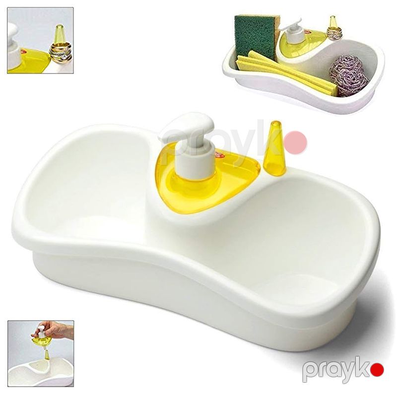 Lavabo Sabun Qabı Hamam Mətbəx Üçün Süngər Maye Sabun Qabı Sabun Dispenser Plastik Sabun Süngər Saxlama Altlığı — Mallar, Bakı (6)