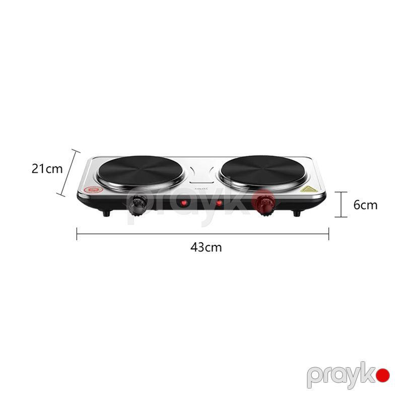 Sokany SK-5102 Elektrikli Soba Paslanmaz Polad Plitə Qızdırıcı 2 Ocaqlı Qızdırıcı 2000W — Plitələr, Bakı (4)