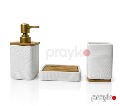 Sabun dispenser dəsti, ağ, keramika, 250 ml — Bakı