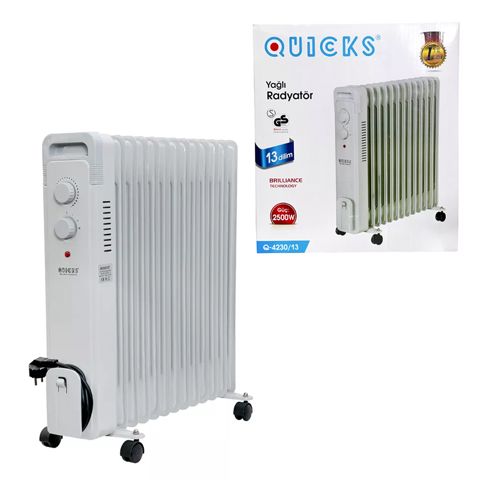 Radiator Q-4230/13 2500W 13-lü Elektrikli Radiator Otaq Qızdırıcı Ağ Rəngli Döşəmə İsidici Ağ Radiatoru — Bakı