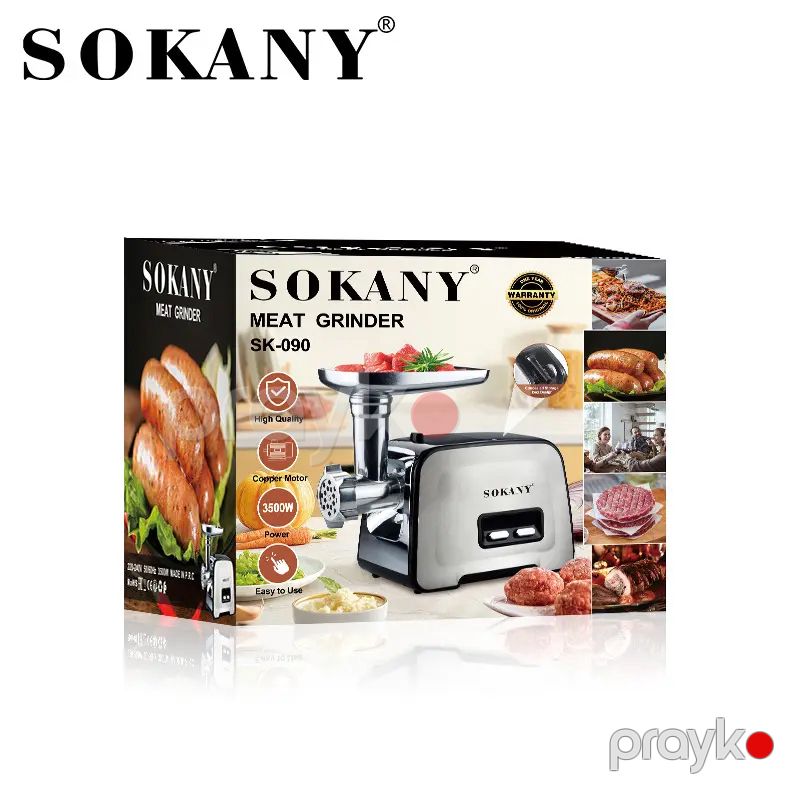 Sokany SK-090 Paslanmayan Polad Elektrikli Ətçəkən 3500W güclü ət çəkən maşın — Digər mətbəx texnikası, Bakı (7)