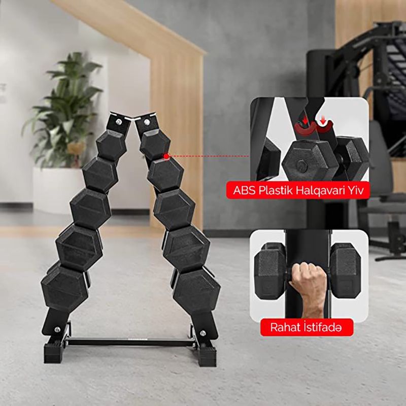 5 Pilləli Dumbbells Qantel Saxlama Stendi Polad Qantel Rəfi 5 Qatlı Ağır Yüke Davamlı Qantel Ağırlıq Saxlama Aləti 235kq — Fitness və simulyatorlar, Bakı (5)