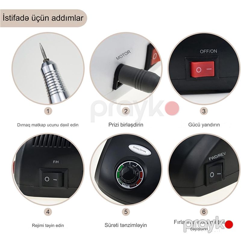35000RPM Çoxfunksiyalı Elektrikli Dırnaq Manikür Pedikür Dəsti Kütikül Bıçağı Manikür Pedikür Cilalama Avadanlığı Ev Salonda İstifadə Üçün — Gözəllik və səhiyyə, Bakı (2)