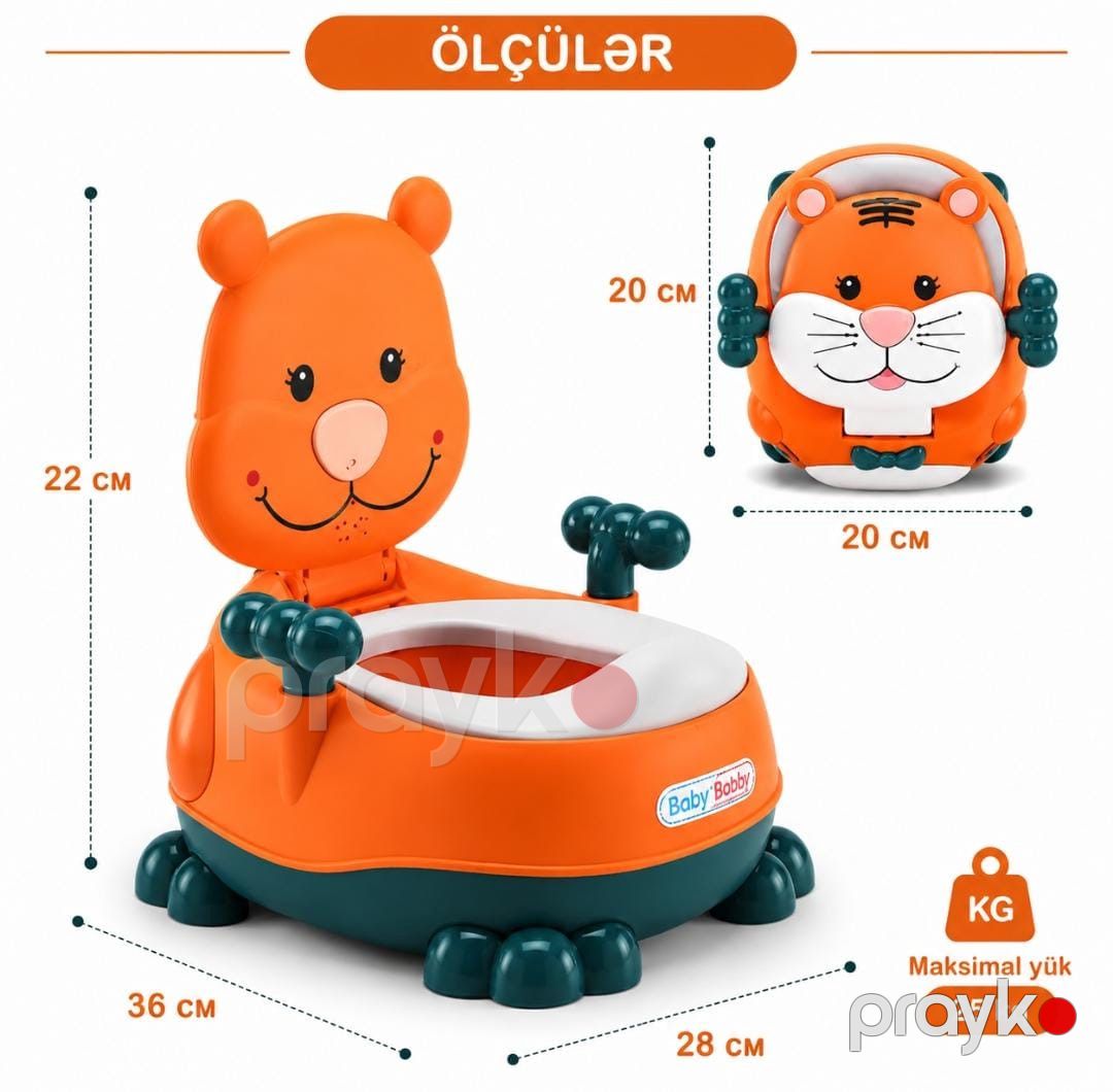 Körpə üçün güvəc ABC007, 1-6 yaş, plastik, narıncı, 22x28x36 sm, musiqili — Mallar, Bakı (3)