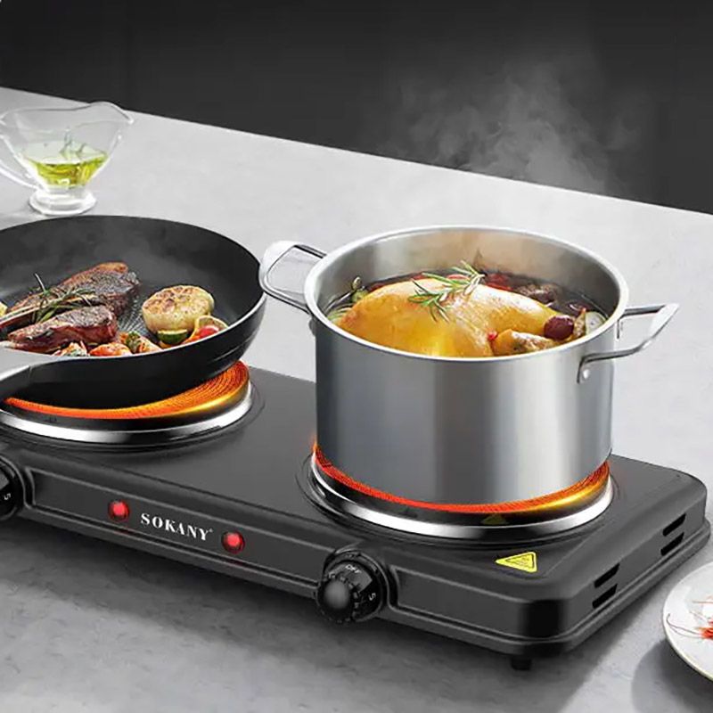 Sokany SK-5107 Çoxfunksiyalı Elektrikli İki Ocaqlı Qızdırıcı Soba Plitə 2000W — Plitələr, Bakı (3)