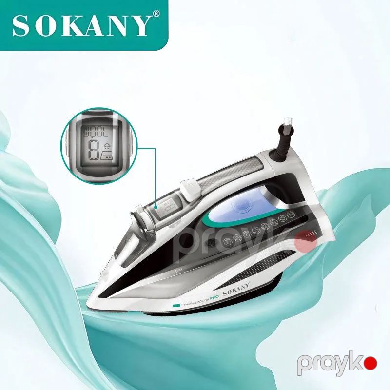 LED Ekranlı Sokany Buxarlı Ütü SK-11030 Dəmir Altlıqlı Buxarlı Paltar Ütüsü Peşəkar Elektrikli Rəqəmsal Displeyli Ütü — Ev texnikası, Bakı (5)