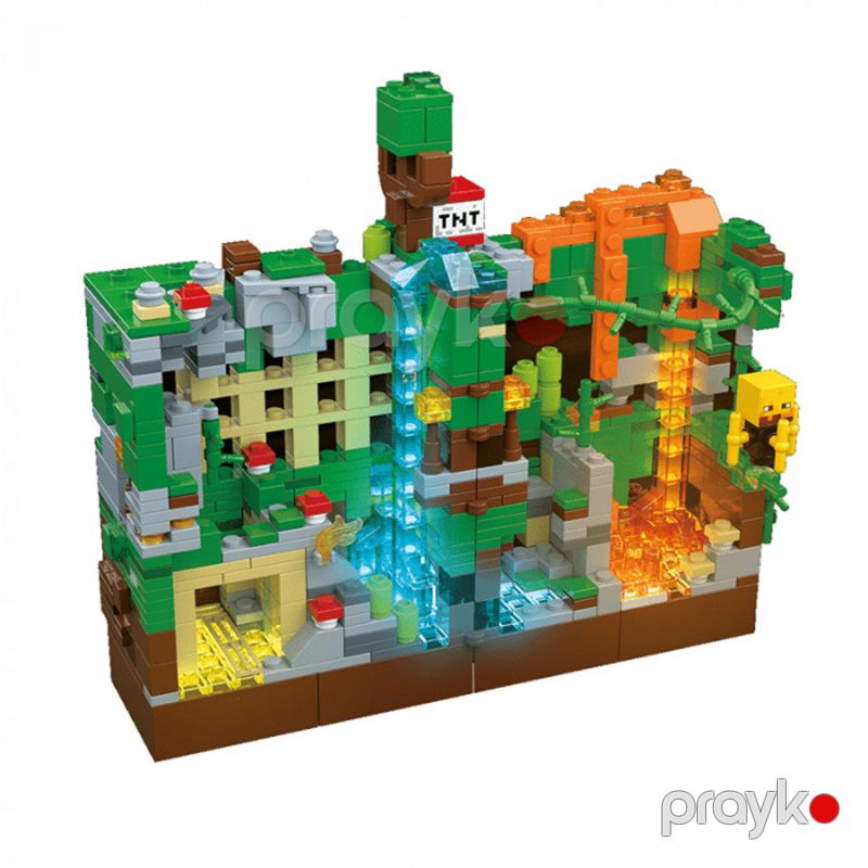 Lego Oyunu Constructor Renzaıma Minecraft Jungle Battle 866 hissə, Constructor Green Fortress + LED 866 hissə, Minecraft 679 — Oyuncaqlar, Bakı (3)