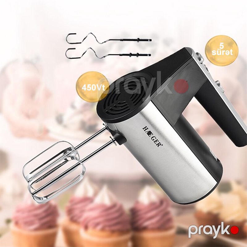 Haeger HG-6629 Orijinal Əl Çırpıcısı 450Vt Gücündə Keyfiyyətli Məxtbəx Qida Mikseri — Blenderlər, xırdalayanlar və mikserlər, Bakı (4)