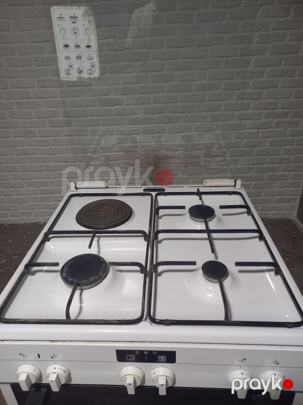 Qarışıq sobası Ayrıca dayanan, 4 gözlü, İşlənmiş — Plitələr, Xırdalan (2)