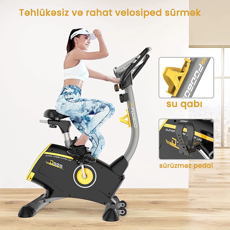 Jkangfıt Məşq Velosipedi, 8 Səviyyəli Maqnit Müqavimətli Daxili Velosiped, LCD Monitor və Rahat Oturacaq, Yaşlılar üçün 300 LB Tutumlu Stasionar Velosiped — Fitness və simulyatorlar, Bakı (3)