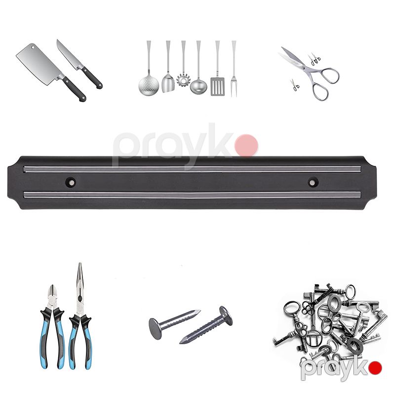 Yüksək Keyfiyyətli Maqnit Bıçaq Tutacağı Divara Montaj Edilən Paslanmayan Polad Metal Bıçaq Rafı 33-55 sm — Mallar, Bakı (3)