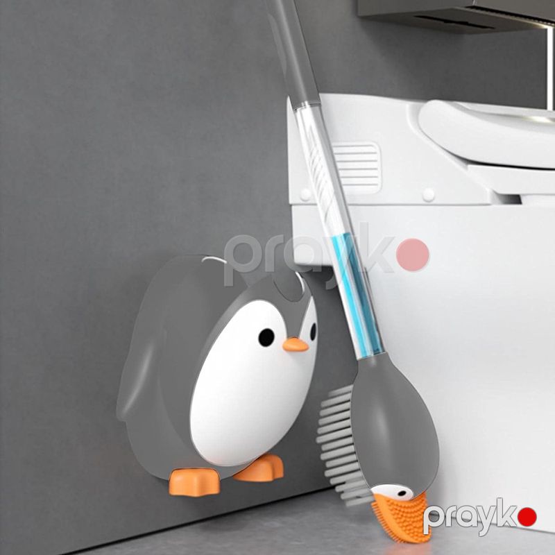 Penguin Silikon Tualet Fırçası Maye Dispenserli Divara Quraşdırılmış Tualet Təmizləmə Fırçası — Mallar, Bakı (5)