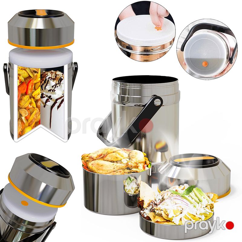 Always Termos Qab 2l İsti Yemək Saxlama Qabı Lunch Box 3 Qatlı İzolyasiya Yemək Termosu Polad Səyahət Nahar Termosu — Qablar və mətbəx əşyaları, Bakı (4)