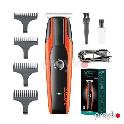Professional VGR Saç Saqqal Çəsici Paslanmaz Polad Trimmer VGR Qırmızı Rəngli Saç Kəsici Maşın — Bakı