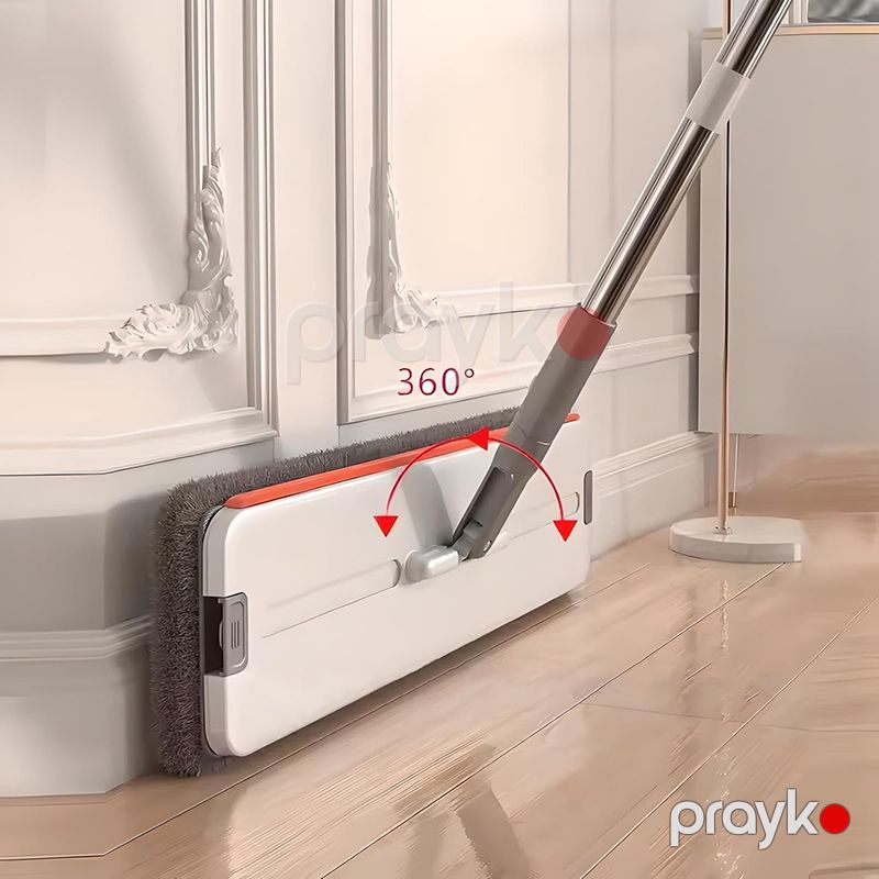 Çoxfunksiyalı Mop Yuyula Bilən Düz Mopa və Vedrə Dəsti Asan Öz-özünə Sıxan Mop Seti ABX-4154 Düz Paspas — Mallar, Bakı (4)