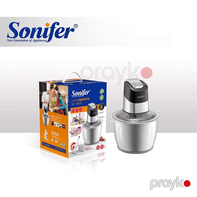 Sonifer SF-8135 2 Sürətli 400w paslanmayan polad Qida Prosessoru 2.7 litrlik Çoxfunksiyalı Doğrayıcı — Blenderlər, xırdalayanlar və mikserlər, Bakı (3)
