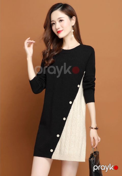 Sviter LowP202945, bej/qara, viskoz/yun, ölçü 3XL — Bakı