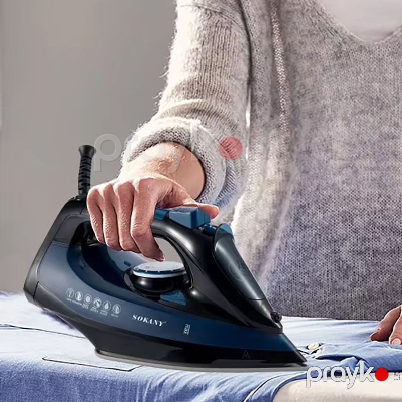 Sokany SK-6028 Elektrikli Buxarlı Ütü Keramika Altlıqlı Buxarlı Ütü 2400W — Ev texnikası, Bakı (3)