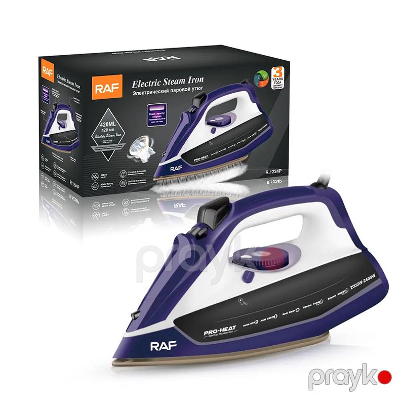 Çox Funksiyalı RAF Buxarlı Ütü 2400W Gücə Məxsus Yüksək Keyfiyyətli Professional Buxar Ütüsü R.1224G — Ev texnikası, Bakı (6)