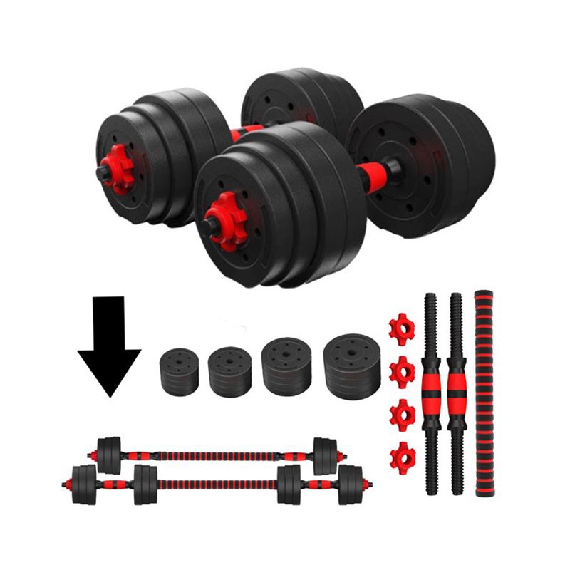 Qantel Dəsti 40kq Ştang 2x 20kq Qantel Plastik Örtüklü Tənzimlənən — Fitness və simulyatorlar, Bakı (3)