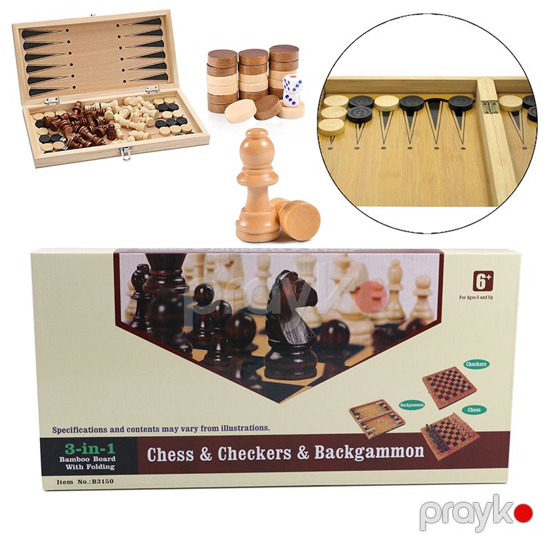 3 in 1 Set Şahmat dəsti Böyüklər Üçün Şahmat Dəsti Şahmat-dama-nərd Unikal Oyun Şahmat Nərd Seti — Stolüstü və kart oyunları, Bakı (5)