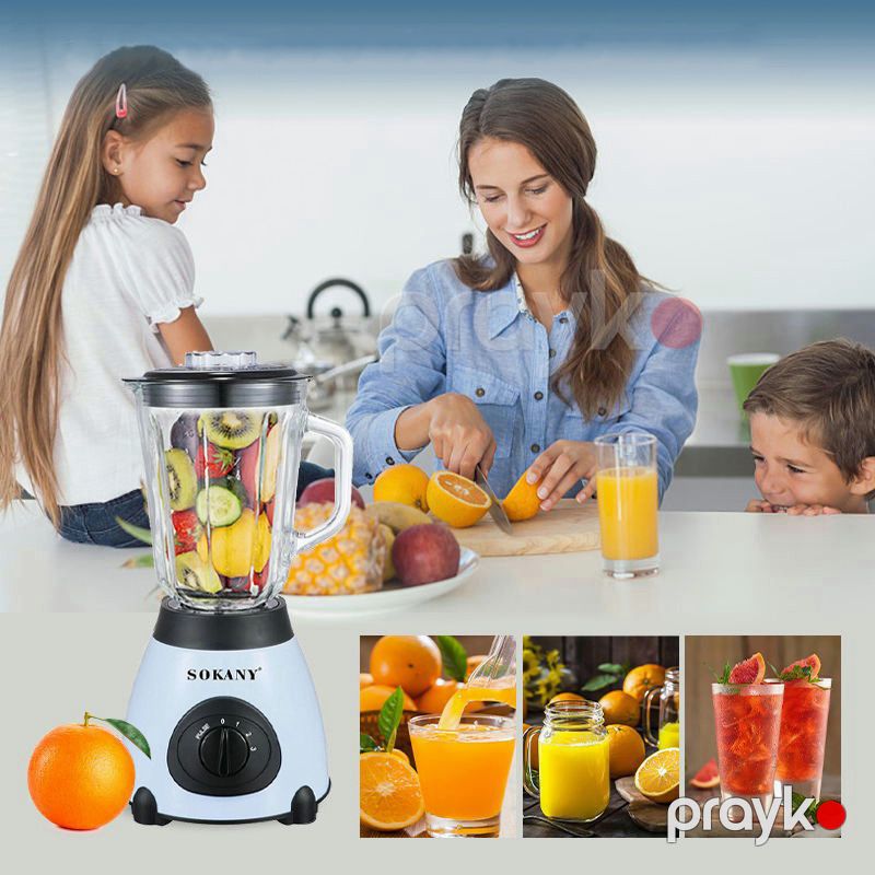 Sokany Şirəçəkən Blender 400W 3 Sürət Ayarlı 2-si 1 Arada Amerika Üslubunda Şüşə Blender 1.5 L — Blenderlər, xırdalayanlar və mikserlər, Bakı (4)