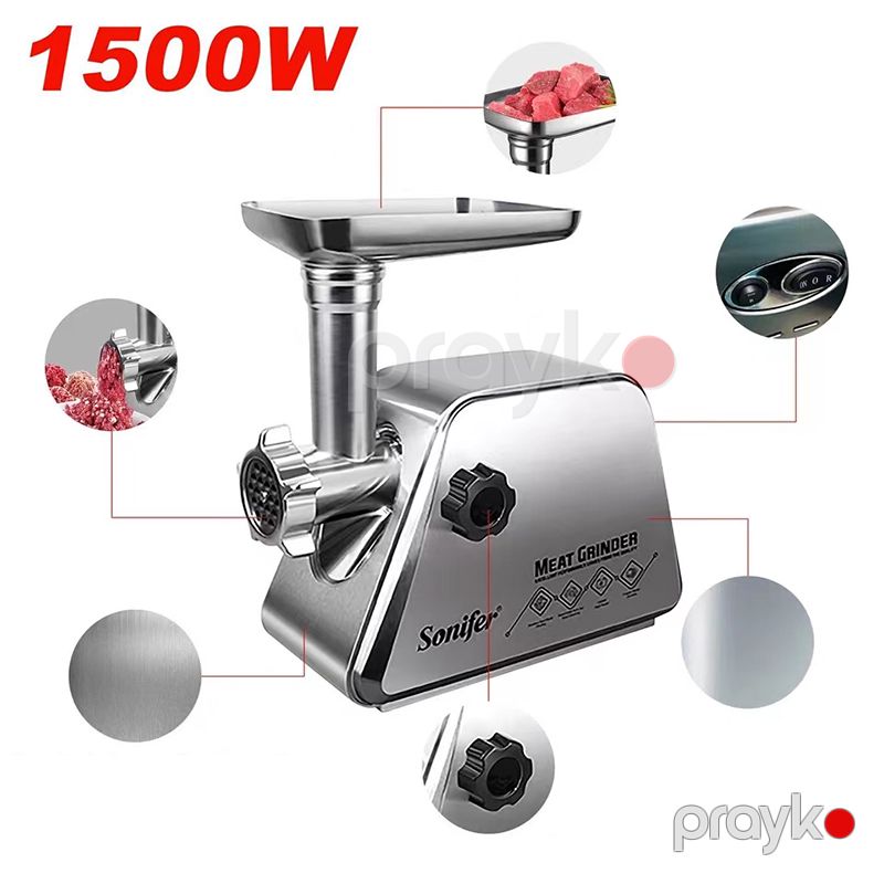 Sonifer SF-5019 Yeni Yüksək Keyfiyyətli 1500W Çoxfunksiyalı Kolbasa Hazırlayan Ətmaşını Elektrikli Paslanmayan Polad Ət Çəkən — Digər mətbəx texnikası, Bakı (2)