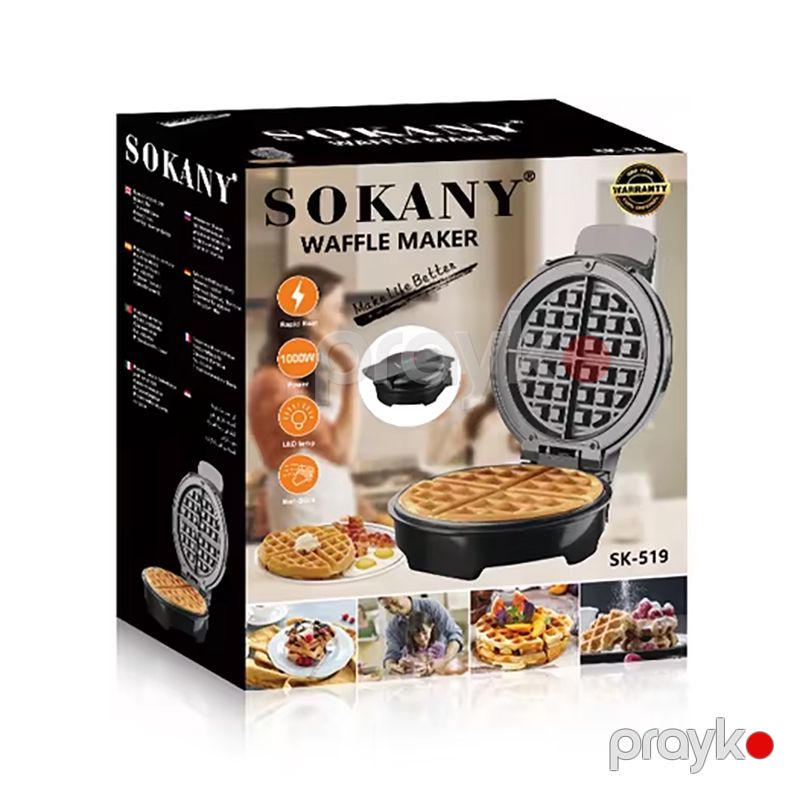 Sokany SK-519 Çoxfunksiyalı Elektrikli Toster Böyük Tutumlu Waffle Hazırlayıcı 1000 W — Toster və vaflyasıcı, Bakı (6)