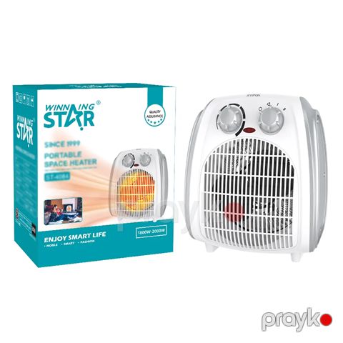 Winning Star ST-4084 2000W Ev Ofisi Üçün Portativ Mini Elektrikli Fan Qızdırıcı Ağ Rengli Kiçik Ölçülü Qızdırıcı Ventilyator — Bakı
