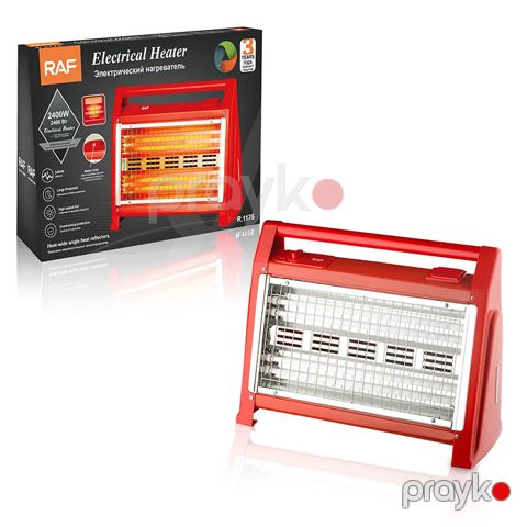 Elektrikli 2400 Watt Qtaq Qızdırıcılar Qırmızı Rengli Kvadrat Dğşəmə Qızdırıcısı RAF R.1175 Portativ İsidici Kumtel — Bakı