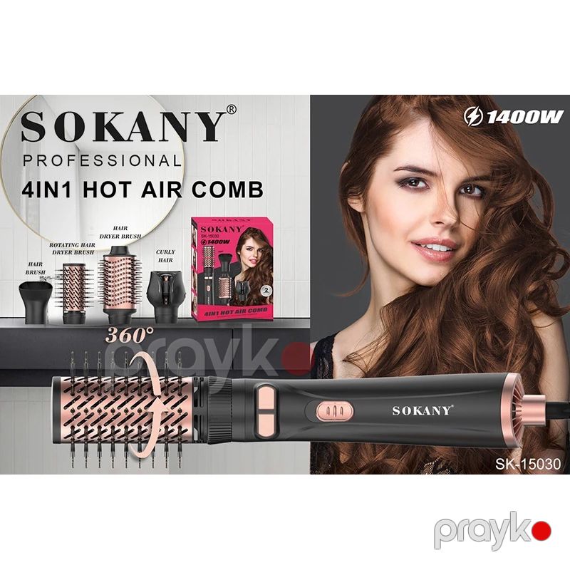 Sokany SK-15030 Çoxfunksiyalı Saç Quruducu Fen Dəsti 4 Fərqli Başlıqlı Fen — Fən, Bakı (3)
