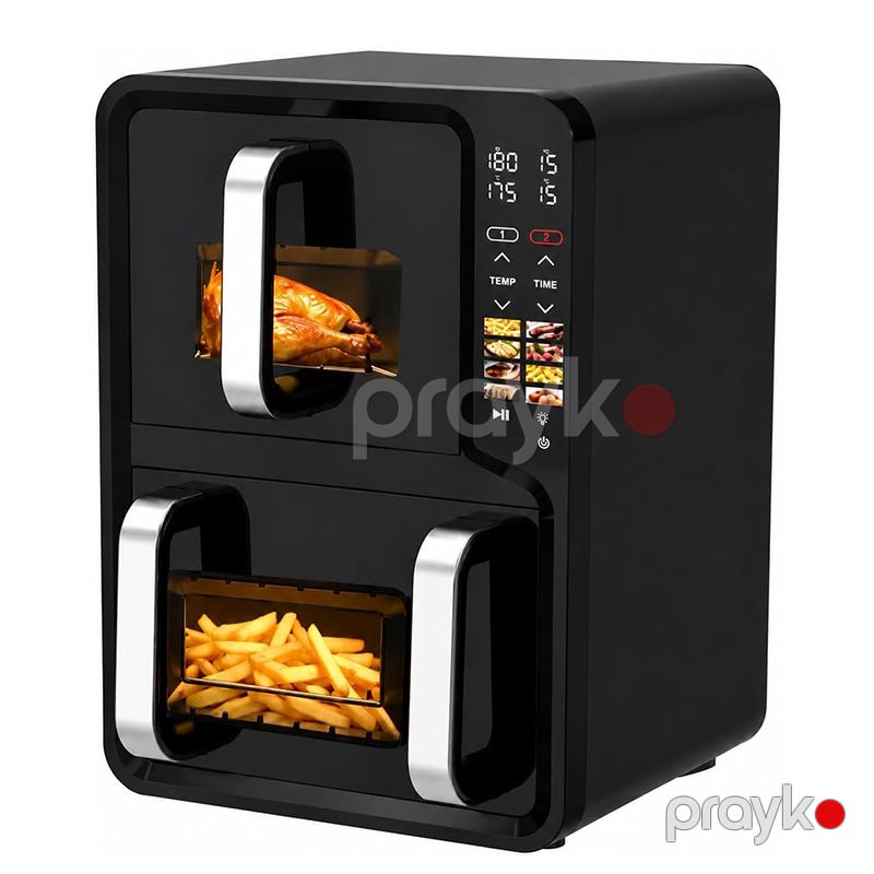 DSP İkiqat Hava Fritözü 1300 Vt Üst + 1500 Vt Alt – 12 L Tutum (5 + 7 L) KB2197 Air Frey — Ev texnikası, Bakı (2)
