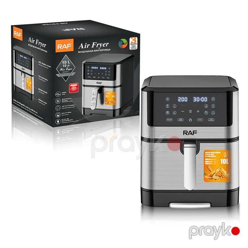 RAF R.5339 Reqemsal Hava Fritözü 1800W Gücündə Peşəkar LED Ekran Böyük Tutumlu Gümüş Air Fryer 10L — Digər mətbəx texnikası, Bakı (6)