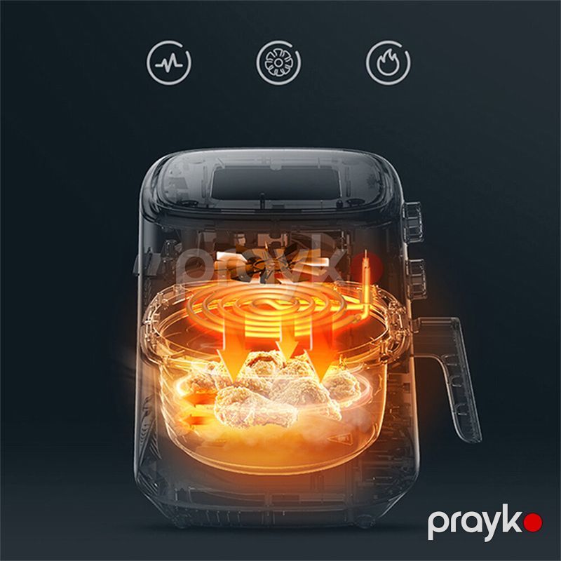 DSP Elektrikli Avtomatik Hava Fritözü 1500W Güclü Dairəvi Vizual İsti Qızardıcı Air Fryer 5.5L Tutuma Sahib Kvadrat Formalı Fritöz — Digər mətbəx texnikası, Bakı (5)