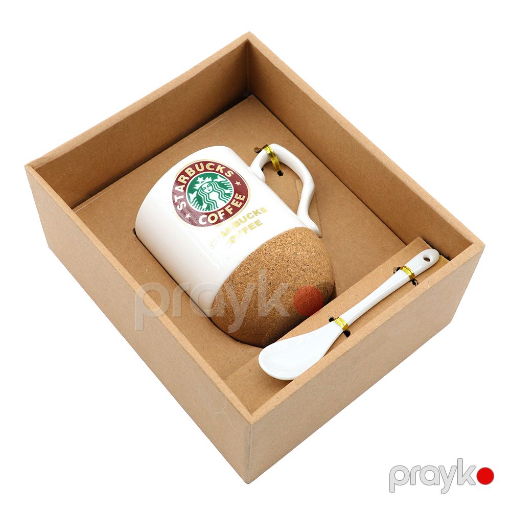 Starbucks klassik keramika coffee fincanı, qaşıq daxil — Qablar və mətbəx əşyaları, Bakı (3)