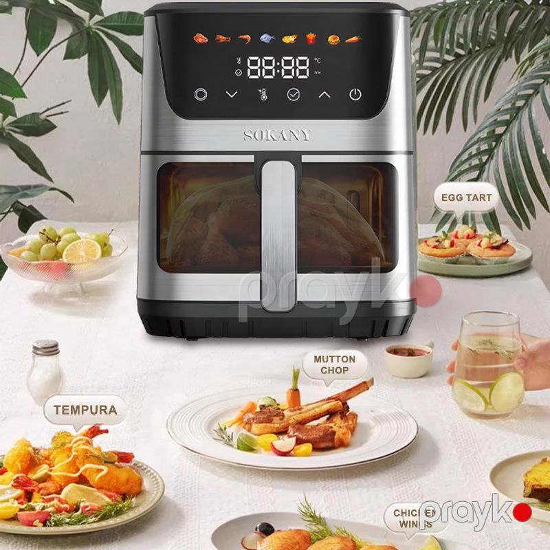 Sokany Görünən Hava Fritöz 2000v Elektrikli Fritöz Yağsız Ağıllı Hava Fritöz Qril 8.5 litrlik Air frey SK-10107 — Digər mətbəx texnikası, Bakı (6)