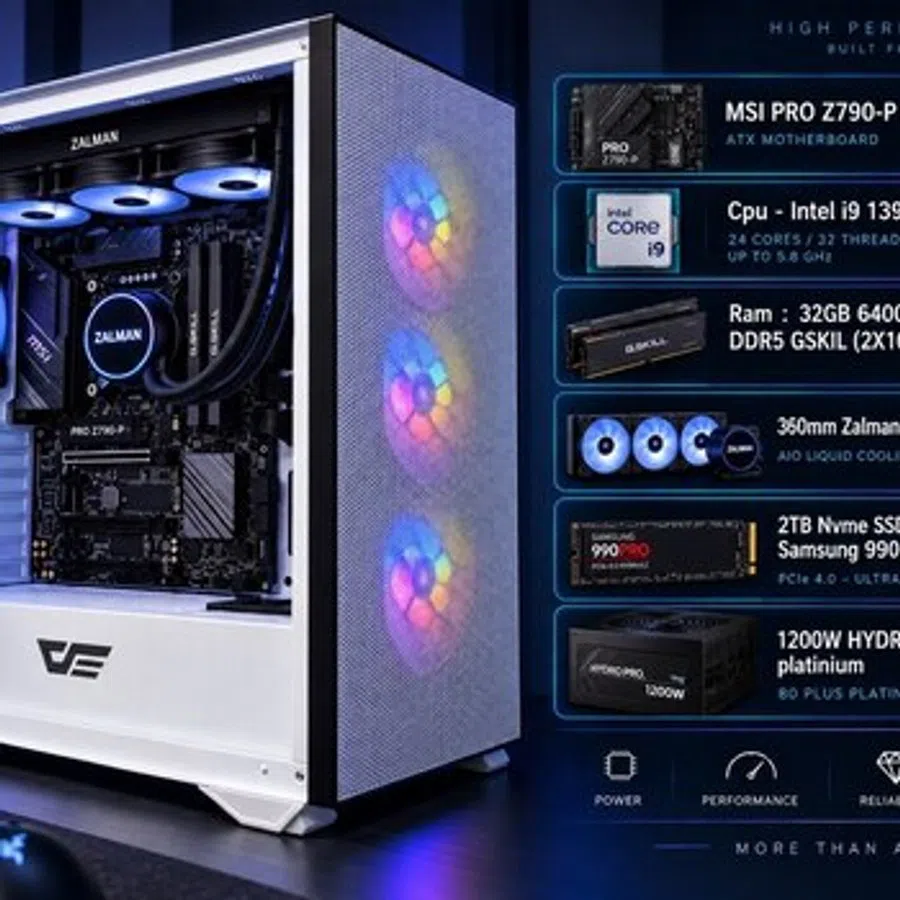 Masaüstü kompüter Intel i9 13900K, 32GB RAM, 2TB SSD — Bakı
