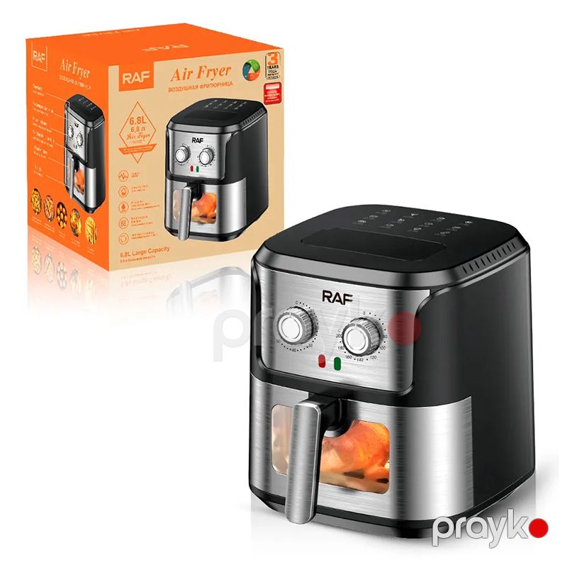 RAF R.5329 6.8L Tutuma Malik Gümüş Air Fryer 1600W Müasir Dizayna Sahib Çoxfunksiyalı Hava Fritözü 4.2Kq — Digər mətbəx texnikası, Bakı (8)
