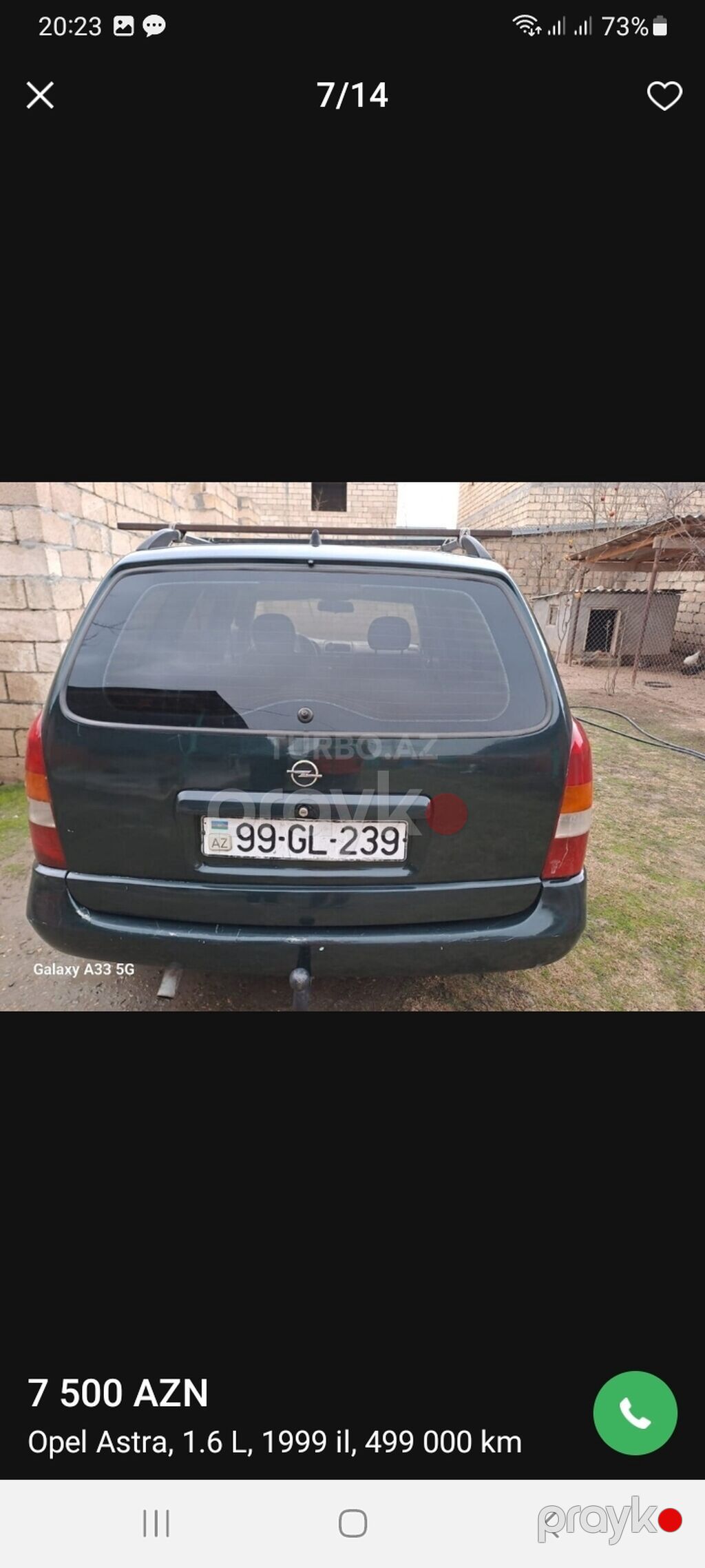 Opel Astra: 1.6 l 1999 il Universal 99-GL-239 — Avtomobillər, Mehdiabad (4)