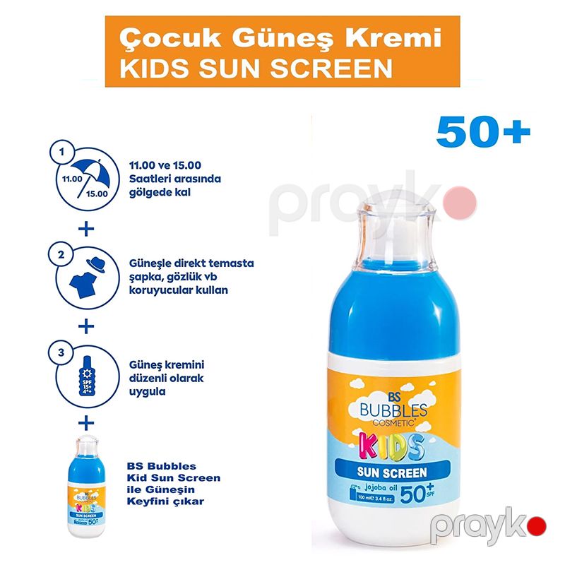 Uşaqlar Üçün Xüsusi Hazırlanmış Günəş Kremi 50+ SPF Həssas Dərilər Üçün Bubbles Cosmetic Kids Sun Screen — Gözəllik və səhiyyə, Bakı (2)