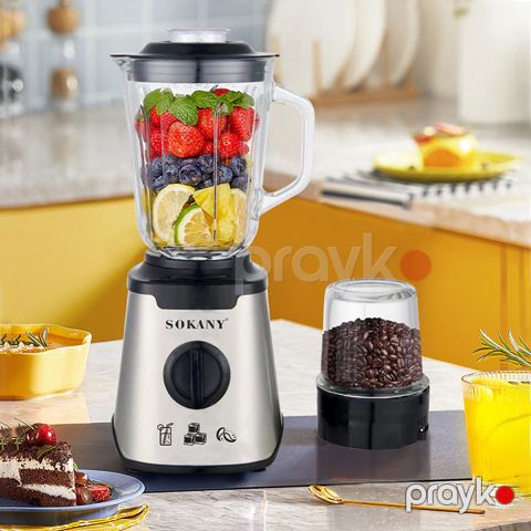Sokany 2-si 1 Arada Çoxfunksiyalı Şüşə Blender 1.5L Tutuma Məxsus Professional Seramik Şirəçəkən 500W — Bakı