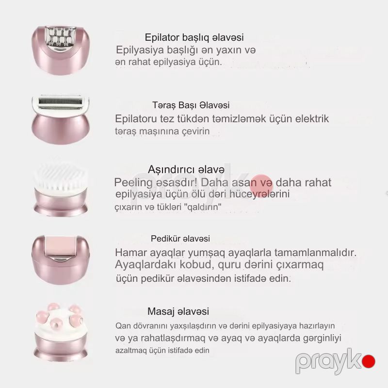 Sonifer SF-9565 Çoxfunksiyalı 5-i Bir Arada Epilyasiya Cihazı Suya Davamlı Professional Epilyator — Usturalar, trimmerler və epilyatorlar, Bakı (5)