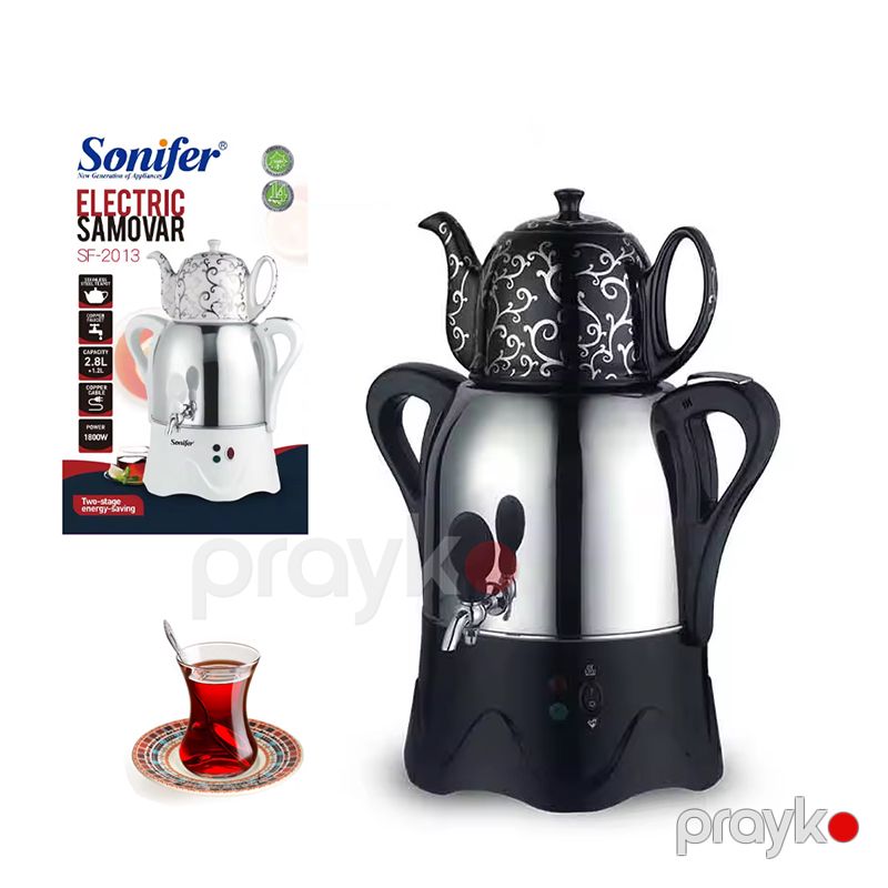 Sonifer SF-2013 Yüksək Keyfiyyətli Paslanmayan Polad Elektrik Samovarı Böyük Tutumlu İzolyasiyalı Çaydan Dəsti — Samovarlar, Bakı (5)