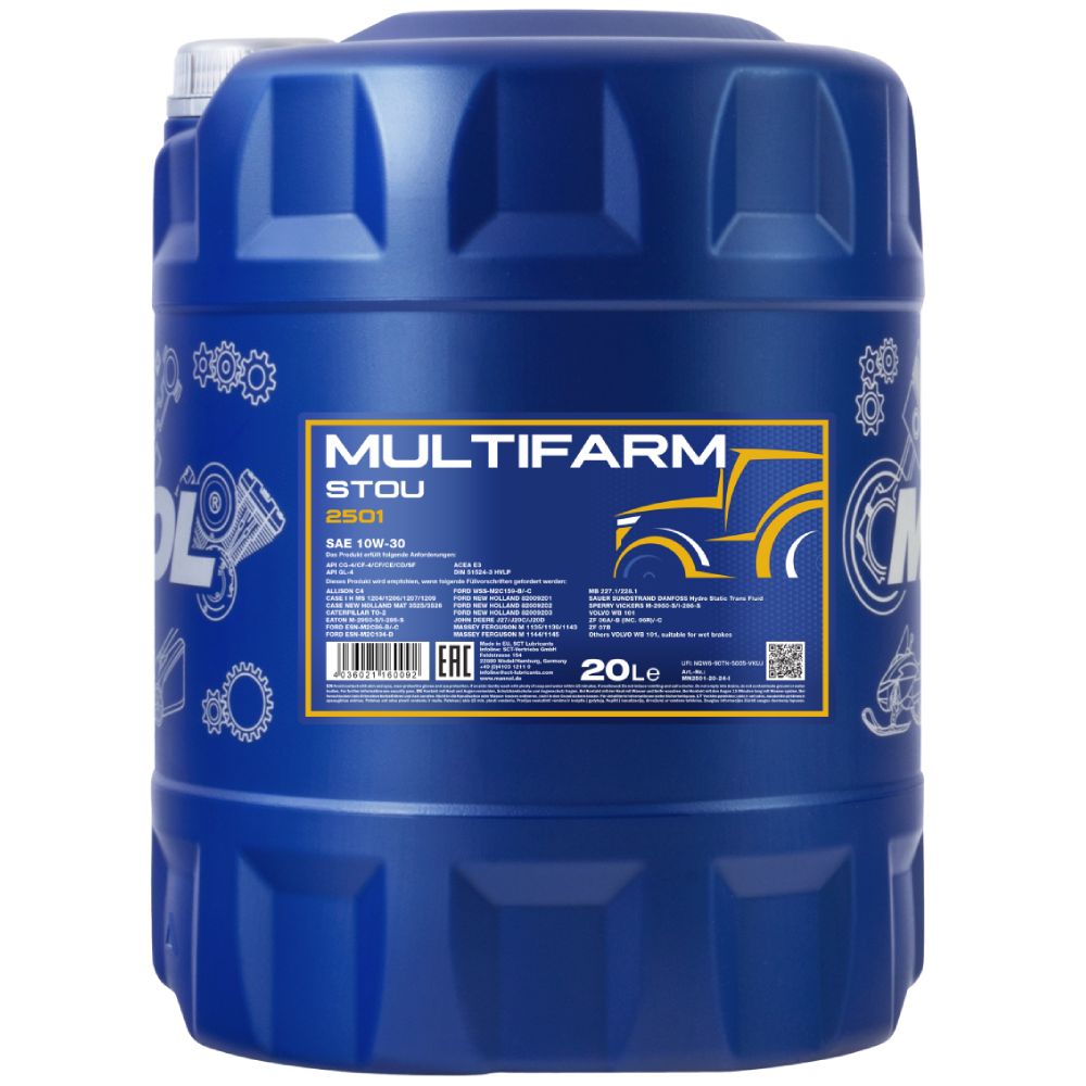 Mühərrik yağı Mannol Multifarm Stou SAE 10W-30 2501 20 lt — Motor yağları, Bakı