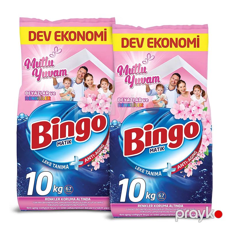 Bingo Mutlu Yuvam Toz Deterjan Tüm Renkler Üçün 10 KG Beyazlar ve Renkliler Bingo Yuyucu Toz 67 Yıkama — Mallar, Bakı (4)
