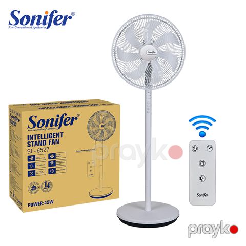 Sonifer SF-6527 45W Yüksek Keyfiyyətli Motor eko enerji 3 süretli Elektrikli Yer Vantilatörü Ağıllı 7 Perli Ventilyator — Bakı