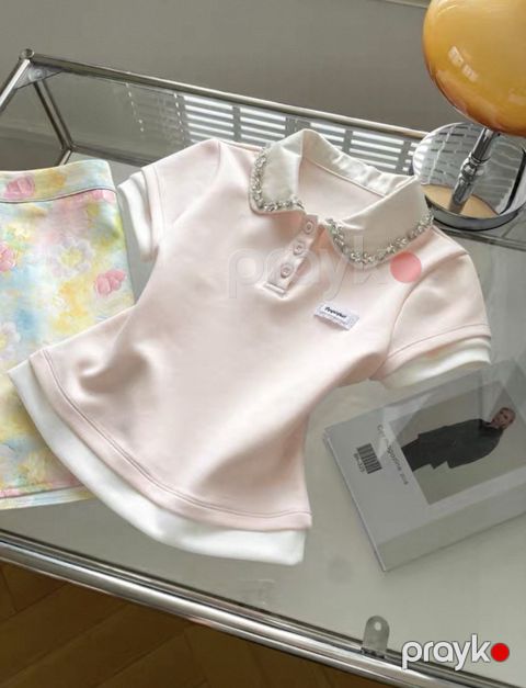 Qadınlar üçün qısaqol köynək 5890, çəhrayı, pambıq, ölçü One size — Bakı