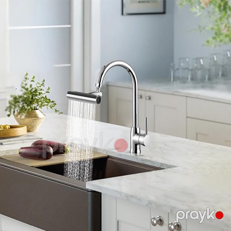 LUV 4-ü 1-də Mətbəx Kran Başlığı 360° Fırlanan Sıçramaya Qarşı Yüksək Qövslü Sink Kran Başlığı — Qablar və mətbəx əşyaları, Bakı (6)