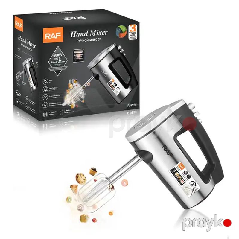 Raf 5 Sürətli Əl Mikseri Yumurta Çırpıcı 600W Gücündə Paslanmaz Polad Başlıqlı Mikser — Blenderlər, xırdalayanlar və mikserlər, Bakı (2)