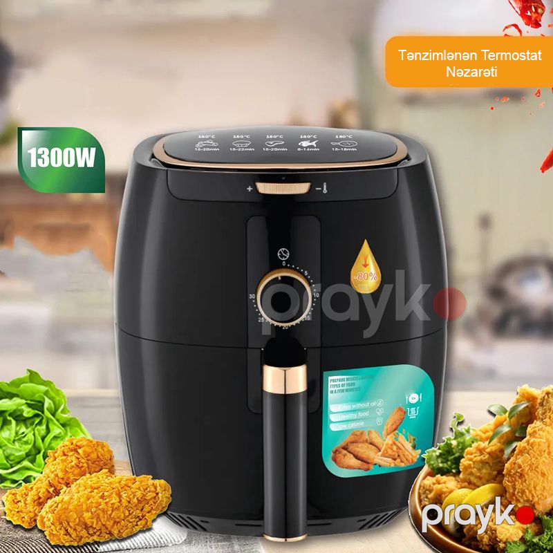 Professional RAF Elektrikli Fritöz 1300W Gücə Məxsus Dəyirmi Fritöz 7L Tənzimlənən Termostat Nəzarəti 220V — Digər mətbəx texnikası, Bakı (2)